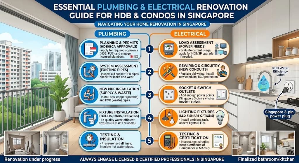Essential Plumbing & Electrical Renovation Guide for HDB & Condos in Singapore